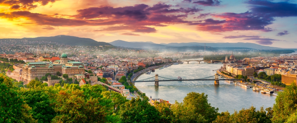 Sunset over Danube